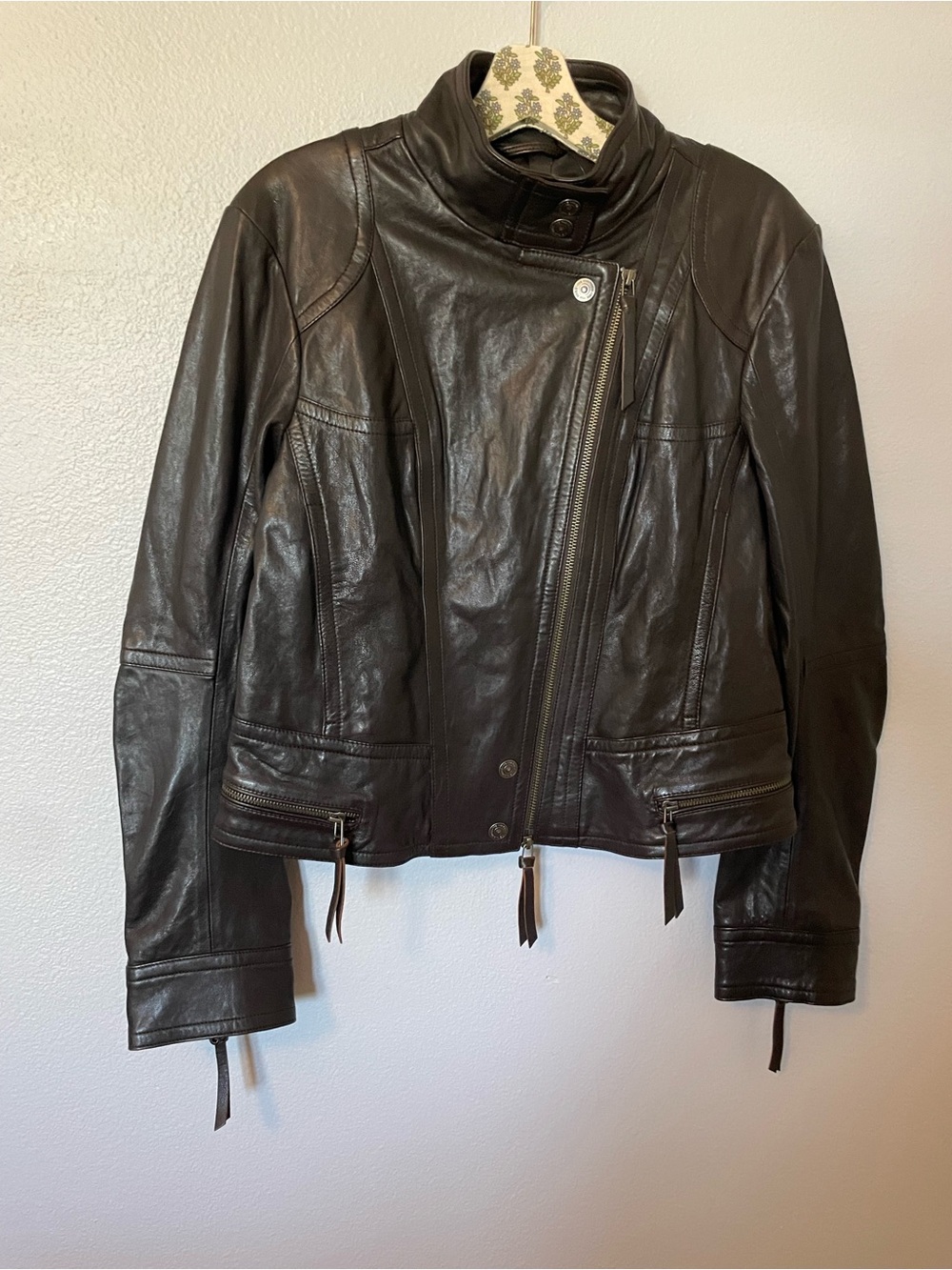 FREE PEOPLE BLACK LEATHER MOTO JACKET *NWT $598.00 *SIZE: S